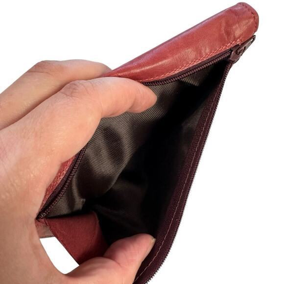 Vintage Buxton Natural Mutton Soft Red Leather Wallet with Calculator - Picture 7 of 9